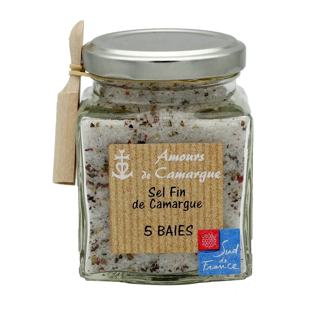 Pot carré sel fin 5 baies 200g