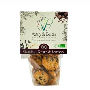 Sablés chocolat et graines de tournesol bio 125g- Vanig et Délices
